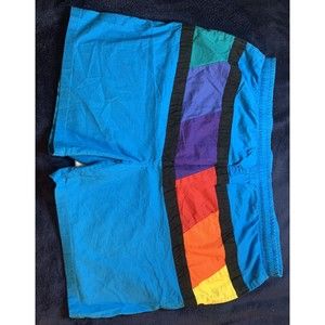 Vintage Campus Swim Trunks Men's (2XL) Lined Swimming Swim 1980's Multicolored